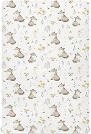 Unisex Fitted Baby Crib Sheets for Toddler Nursery Soft Nursery Bed Sheet for Cribs and Toddler Beds 52x28in Cartoon Sweet Fox
