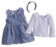 American Girl *PURPLE SPARKLE OUTFIT* Dress/Top/Headband~Metallic Threads~NIP