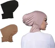 [Cntqiang] 2 Pieces Jersey Muslim Inner Cap Stretch Turban Hijab Islamic Underscarf Bonnet Head Wear Neck Cover