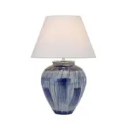 Telbix Lighting Jamie Ceramic Table Lamp - Blue / White