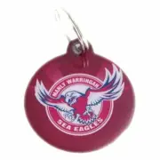MANLY SEA EAGLES NRL TEAM LOGO STAINLESS STEEL PET ID TAG FOR CAT OR DOG