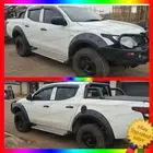 Wrinkle Black Fender Flares Wheel Arch For Mitsubishi Triton MQ 2015-2018
