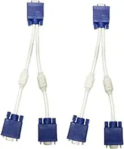 jojofuny Stable Vga Splitter Cable 1 Out Adapter Dual Monitor Cable for Computer Tv Monitor Male to Dual Female Adapter