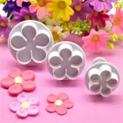 3Pcs Flower Plunger Cookie Cutter DIY Blossom Flower Cake Fondant Cake M~'l