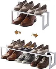 YAMAZAKI home Line Adjustable Shoe Rack Small White