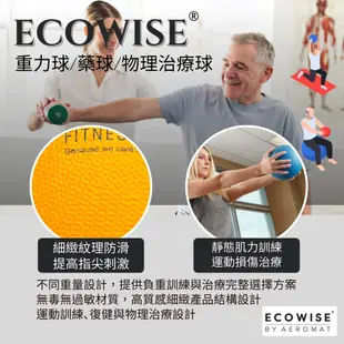 美國【EcoWise】重力球 藥球 物理治療球 6磅 3kg 專利NEUWA材質 不含乳膠無毒柔軟防滑材質 台灣製造