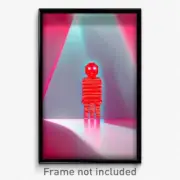 Pixel Art Poster - Red Ego Death (8 Bit Psychedelic Trippy Video Game Print)