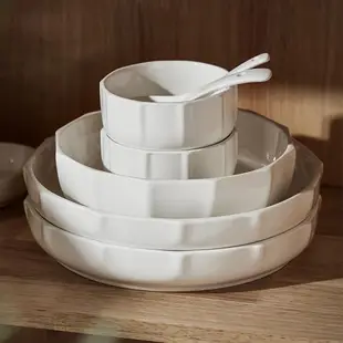 白色陶瓷吃米飯碗家用單個小湯勺盤子湯面碗大號日式酸菜魚大盆碗