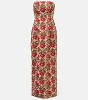 [Posse] Posse Rosalie floral linen bustier dress UK 6 multicoloured