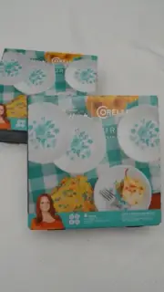 Pioneer Woman Corelle Dessert/Salad Plates Aqua Set of 8 New
