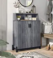 Shoe Cabinet Storage Rack Organizer Entryway Shelf Flip Drawers Shoes Standing