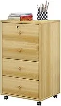 Wooden Mobile Filing Cabinet with Locking Drawer for Office Storage and Organization