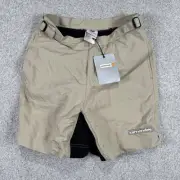 NEW Cannondale Shorts Mens Small Brown Padded Cycling Baggy Adjustable Waist