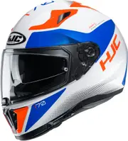 HJC i70 Tas Helmet, white-blue-orange, Size S for Men White Blue Orange