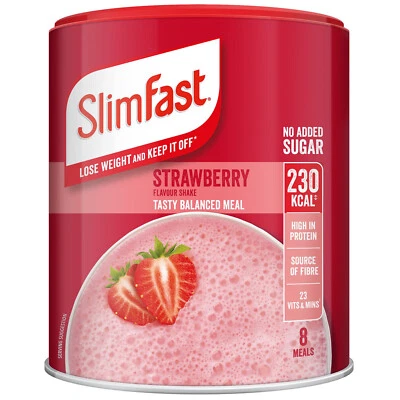 SlimFast Meal Replacement Protein Shake Powder Tasty Balanced Meal Strawberry