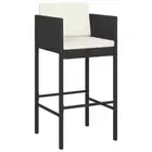 4x Outdoor Bar Stools Set Cushions Garden Patio Dining Chair Rattan Barstool
