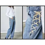 RACHEL COMEY Pharaoh Pant Denim Jeans Lace Up Sides 100% Cotton ~ 8 NWT