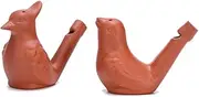 KVMORZE 2Pcs Bird Water Whistle, Funny Ceramic Warbler Noise Makers, Purple Clay Pottery Waterfowl Whistle for Birthday Favors Gifts or Outdoor Accessories