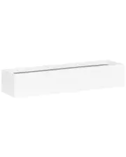 Creative Displays Outdoor Glossy Rectangular White Fiberstone Planter