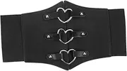 [Holibanna] Vintage Corset Belt for Women Elastic Wide Waist Belt with Heart Shape Ring Costume Accessory for Dresses and Oversized Shirts