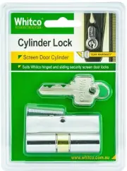 Whitco REPLACEMENT SECURITY DOOR LOCK PIN CYLINDER Bright Chrome *Aust Brand
