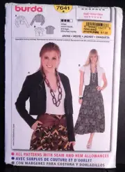 Burda 7641 jacket vest pattern size 6-18 uncut