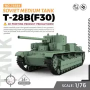 SS76584 1/76 20mm WarGamingMilitary Model Kit Soviet T-28B(F30) Medium Tank