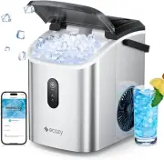 Nugget Ice Maker Countertop, Smart Portable Crushed Ice Maker with Voice Control