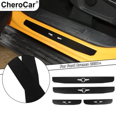 Sill Protector Entry Guards Sill Cover Trim Set for Ford Bronco 21+4 Doors Black (for: Ford)