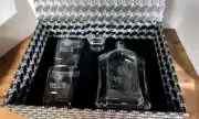 Matco Tools Crystal Glass Whiskey Decanter Set 4 Pc New