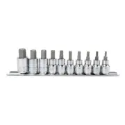 Genius Tools 10 Piece 3/8" Dr. SAE Hex Bit Socket Set - BS-310HS