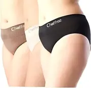 [Chaffree] Womens Anti Chafing Sports Activewear Briefs, Ladies Midi High Waist Underwear Brief Panties Active Fit, Breathable Sweat Control, Stretchy Seamless Pants, Pack 3