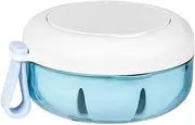 Aimall Multipurpose Denture Storage Box with Lid, Compact Braces Soaking Case, Teeth Cleaning Container, Portable Oral Care Kit for Travel and Home Use, 3.74x3.74 Inches, Blue