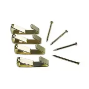TIC PICTURE HANGING ANGLE DRIVE HOOKS 20kg Load Capacity,Brass Plated-6 Or 20Pcs