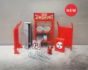 Service garage equipment with fire hose cabinet Scale 1:18 Diorama parts 1/18