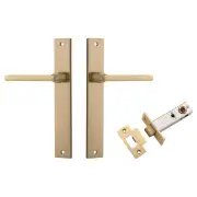 Baltimore Lever Rectangular Backplate Passage Kit Brushed Brass