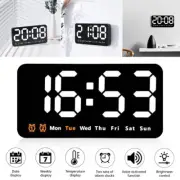Digital LED Desk Alarm Clock Large Display USB Snooze Temperature Mode 12/24H
