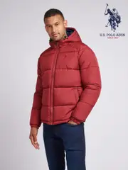 U.S. Polo Assn. Mens Ripstop Hooded Puffer Jacket (AD5186) | $288