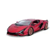 Bburago Lamborghini Sian FKP 37 Red with Copper Wheels 118 Diecast Model Car ...