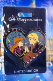 Disney WDI Pin - Valentine's Gem Hearts 2025 Anna & Kristoff LE 300 Frozen