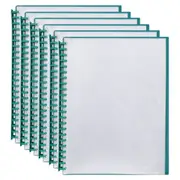 6PK Marbig 20-Pocket A4 Refillable Document Display Book - Clear Front/Green