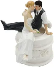 SCHOLMART Wedding Cake Topper Bride and Groom Funny Figurines Decorative Party Decorations Anniversary Bridal Shower (Heart-to-heart Talk)