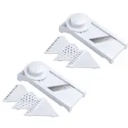 2PK Culinare Mandoline Slicer w/ 4 Blades Fruit/Vegetable Slicer - White
