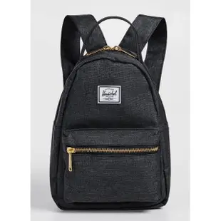 【Herschel】Nova Mini 迷你 黑混灰 金拉鍊 日常 帆布 女生 背包 小包 小後背包 後背包