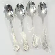 Oneida Dighton Rose Oval Soup Spoons 6 3/4" Lot of 4 Burnished Stainless NEW!