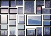 Artiss Photo Frame, Set of 26 Art Photos Picture Display Frames Sets Gallery Wall Hanging Collage Decor for Home Living Room Bedroom, Rectangle HD Vision Glass Photograph Mat Black