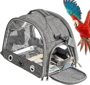 Rrlihjgu Parrot Travel Cage,Bird Travel Bag with Standing Perch and Tray | Animal Outside Travel Cage, Breathable Protector Backpack for Budgies, Parakeets, Gentoo Parrots, Conures