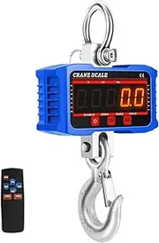 [JAJAJ] Industrial Digital Crane Scale Digital LCD Display Crance Scale High Load Portable Electronic Heavy Duty Weight Hook Crane With 3 Units Conversion Function for Farm,Livestock,Factory,Construction(1000