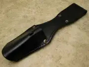 SWORD FROG Black Leather Dagger Bowie Knife Sheath Belt Pouch Holder Holster
