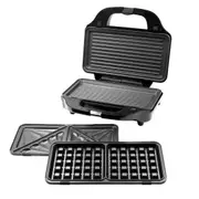 Healthy Choice Sandwich Press w/ 3 Interchangeable Plates Incl Toasties & Waffle